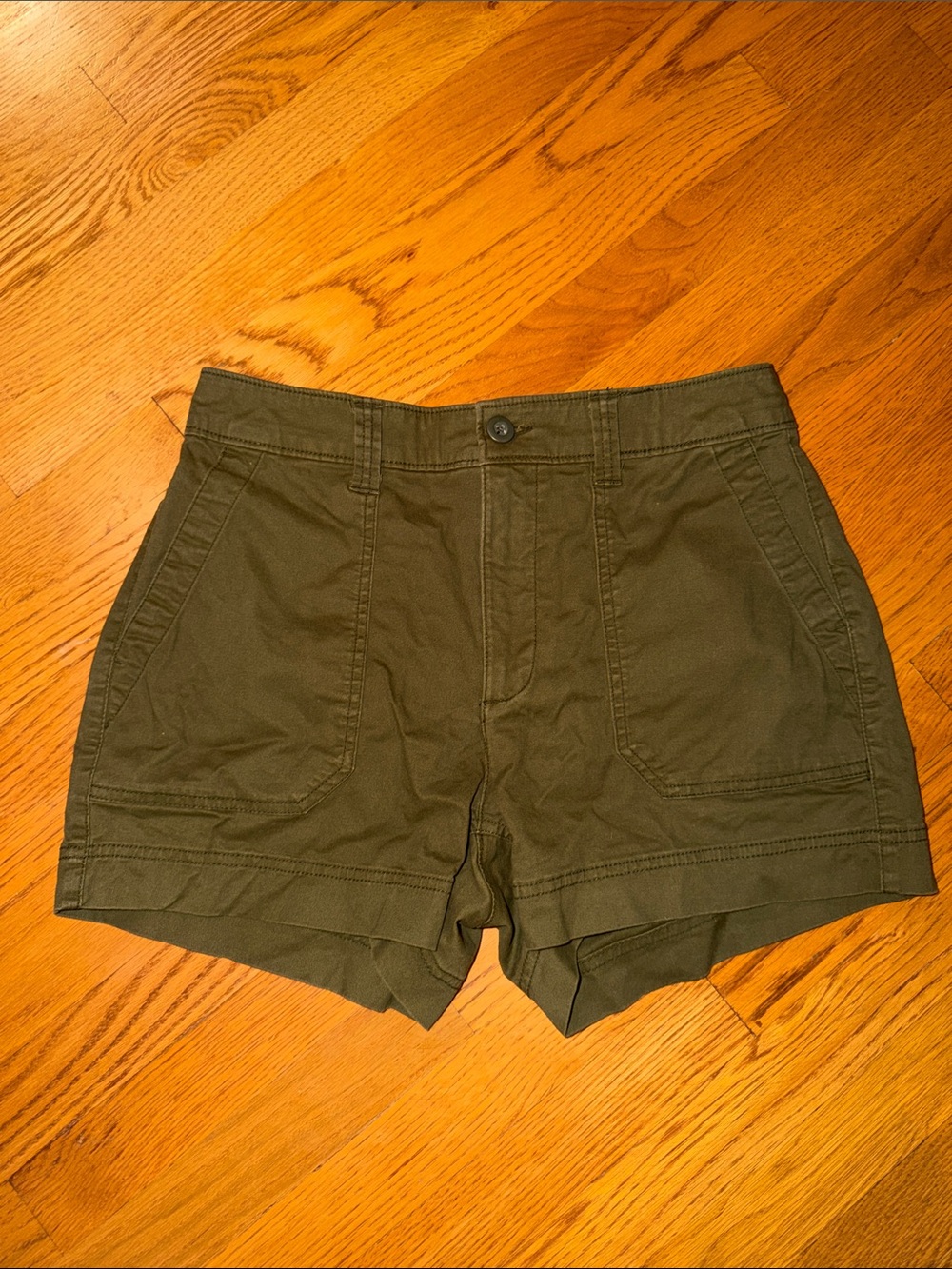 Old Navy Olive High-Rise Utility Shorts